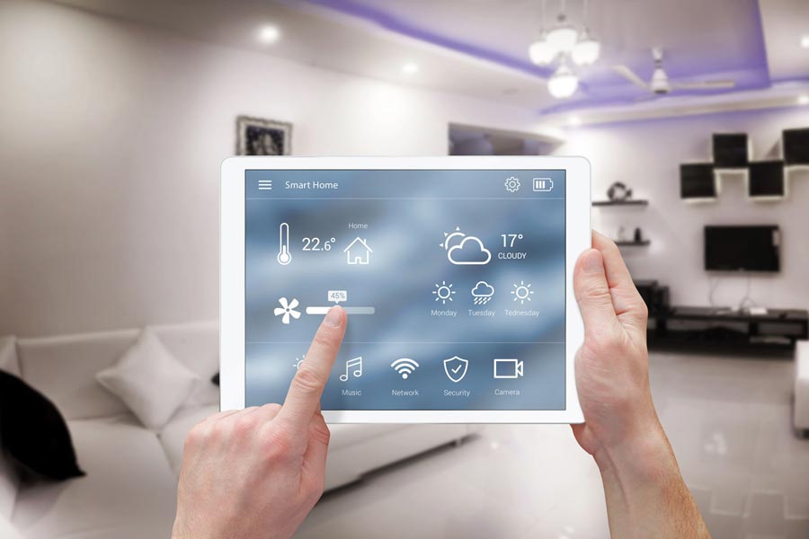 Ambiente residencial com recursos de automação